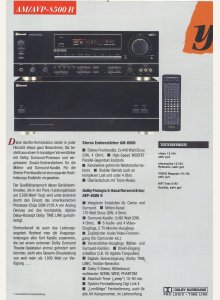 Sherwood AM-8500R, AVP-8500R • Extrait de catalogue