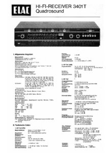 Elac 3401 T Quadrosound • Fiche technique