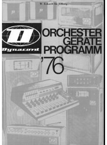 Dynacord • Catalogue Orchestre 1976