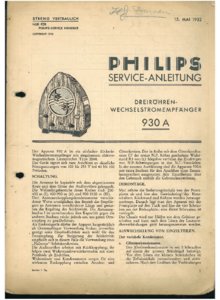 Philips 930 A - Manuel de service (allemand)