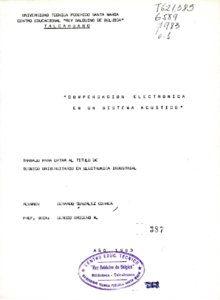 Compensation électronique dans un système acoustique • Mémoire fin d'étude Gerardo Gonzalez Correa