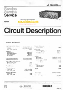 Philips 22 AH 572 /00 • Manuel de service