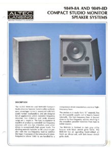 Altec Lansing 9849-8 B • Fiche technique