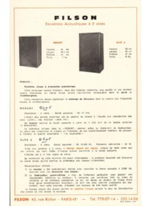 Filson Menuet et Alto 2 • Publicité