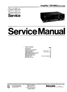 Philips 70 FA 860 • Manuel de service