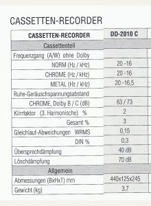 Sherwood DD-2010C • Fiche technique