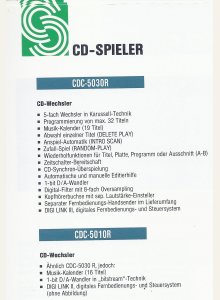 Sherwood CDC-5010R, CDC-5030R • Extrait de catalogue allemand