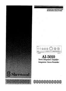 Sherwood AI-5010 • Mode d’emploi