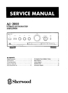 Sherwood AI-2010 • Manuel de service