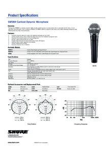 Shure SM 58 • Fiche technique