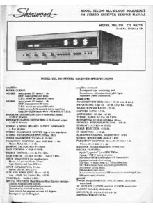 Sherwood SEL-200 • Manuel de service