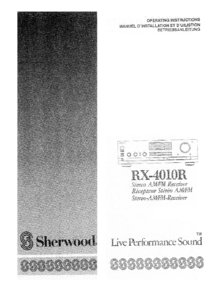 Sherwood RX-4010R • Mode d’emploi