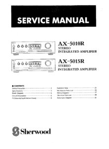 Sherwood AX-5010R, AX-5015R • Manuel de service