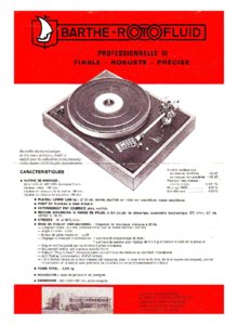 Barthe Rotofluid Professionnelle III (Pro 3) • Mode d’emploi