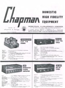 Chapman Équipements Hi-Fi et Public Address • Brochure 1962