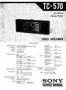 Sony TC-570 • Manuel de service