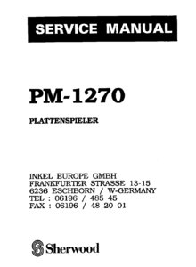 Sherwood PM-1270 • Manuel de service