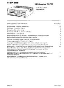 Siemens RS 722 • Manuel de service