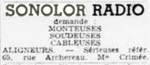 Sonolor offre d'emplois 1954