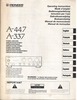 Pioneer A-447 et A-337 • Couverture du mode d'emploi