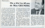 On a fêté les 60 ans de Max grundig