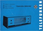 Telefunken Operette 2650 SX • Mode d'emploi