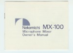 Nakamichi MX-100 Microphone Mixer • Mode d'emploi