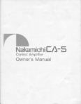 Nakamichi CA-5 • Manuel de service