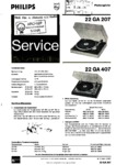 Philips 22 GA 207 et 22 GA 407 • Manuel de service