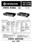 Hitachi HA-3700 et HA-4700 • Manuel de service