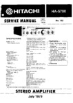Hitachi HA-5700 • Manuel de service