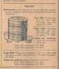 Philips 450, 1001 et 1009 Extrait de catalogue octobre 1928
