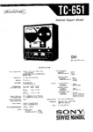 Sony TC-651 Manuel de service
